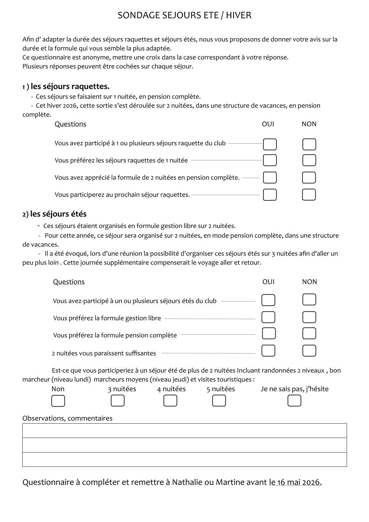 Sondage 2026